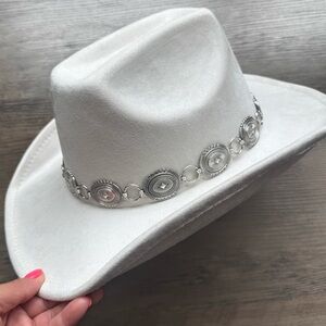 Charlotte Russe White and Silver Cowboy Hat